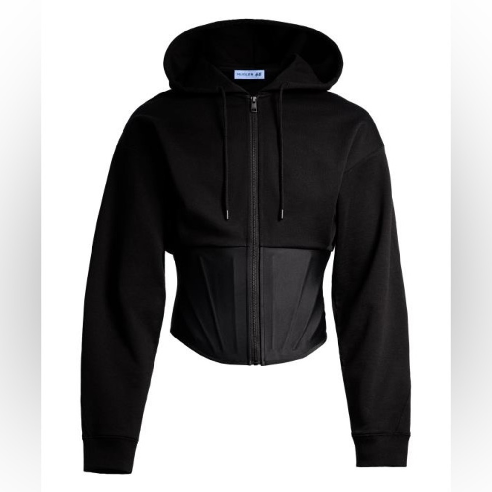 H&M Mugler Corset-waist Hooded Jacket (Size L)